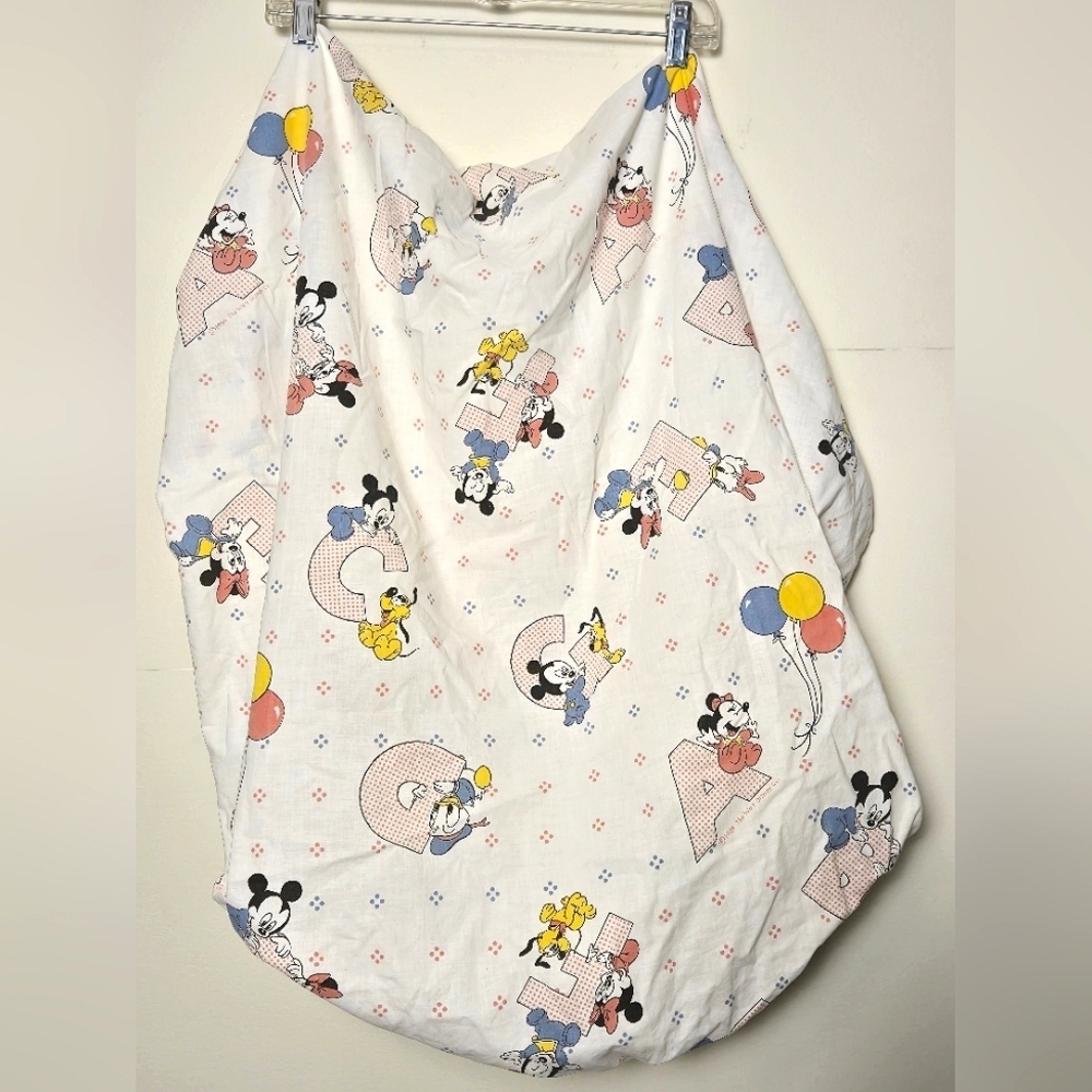 Vintage 80's Disney Baby‎ Mickey Minnie Fitted Crib Sheet